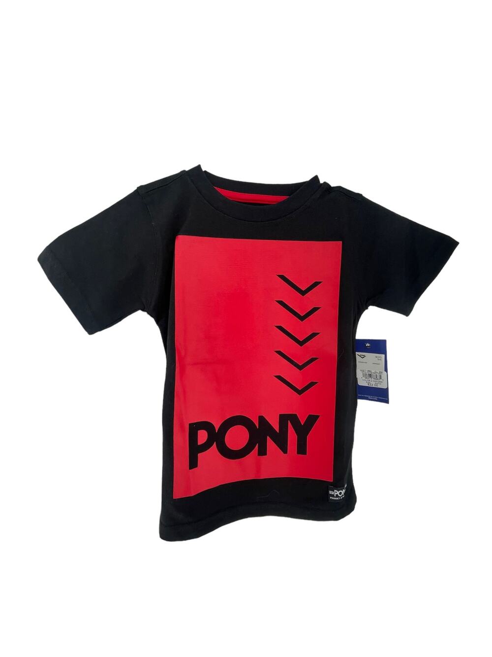 NWT PONY Black Red Graphic Short Sleeve T-Shirt Youth Size Small/4